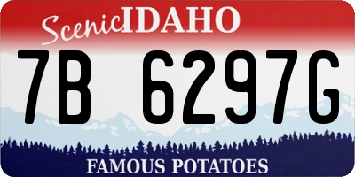 ID license plate 7B6297G