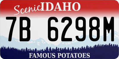 ID license plate 7B6298M