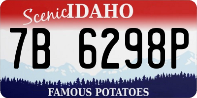 ID license plate 7B6298P