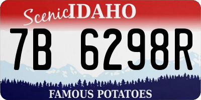 ID license plate 7B6298R