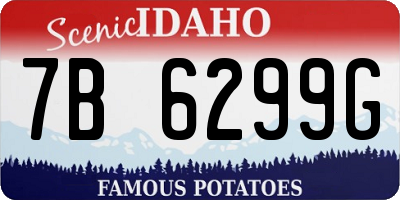 ID license plate 7B6299G