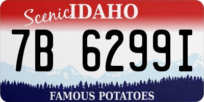 ID license plate 7B6299I