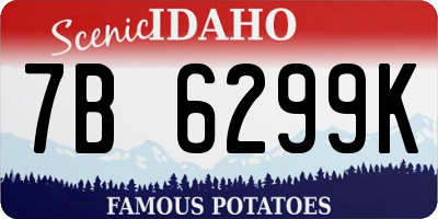 ID license plate 7B6299K