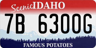 ID license plate 7B6300G