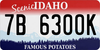 ID license plate 7B6300K