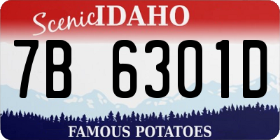ID license plate 7B6301D