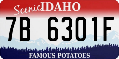 ID license plate 7B6301F
