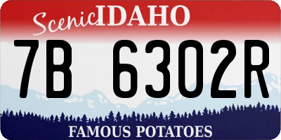 ID license plate 7B6302R