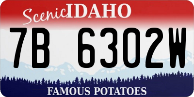 ID license plate 7B6302W