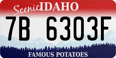 ID license plate 7B6303F