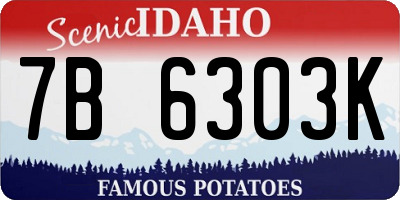 ID license plate 7B6303K
