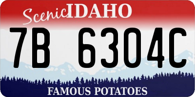 ID license plate 7B6304C