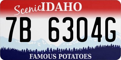 ID license plate 7B6304G