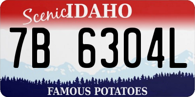 ID license plate 7B6304L