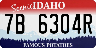 ID license plate 7B6304R