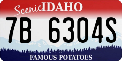 ID license plate 7B6304S