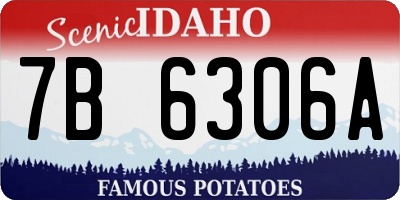 ID license plate 7B6306A