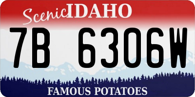 ID license plate 7B6306W