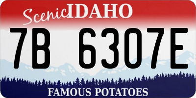 ID license plate 7B6307E