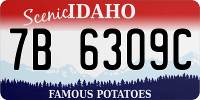 ID license plate 7B6309C