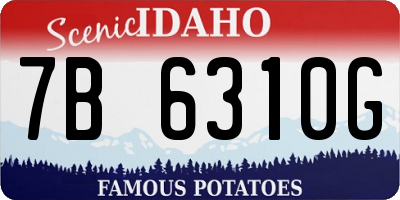 ID license plate 7B6310G