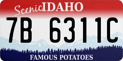 ID license plate 7B6311C