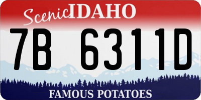 ID license plate 7B6311D