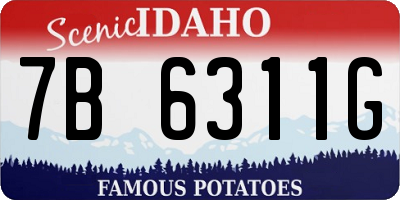 ID license plate 7B6311G