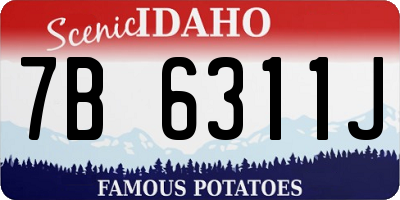 ID license plate 7B6311J