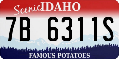 ID license plate 7B6311S