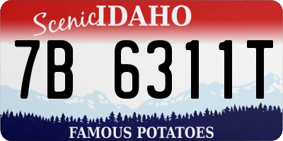 ID license plate 7B6311T