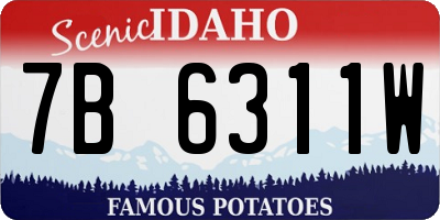 ID license plate 7B6311W