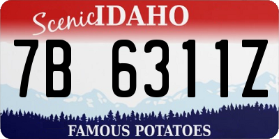 ID license plate 7B6311Z