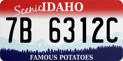 ID license plate 7B6312C
