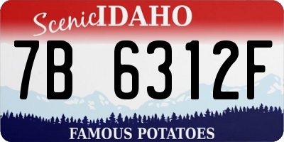 ID license plate 7B6312F