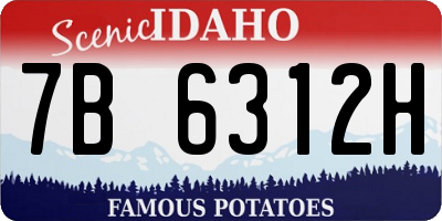 ID license plate 7B6312H