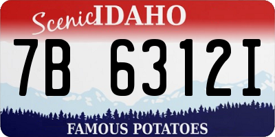 ID license plate 7B6312I