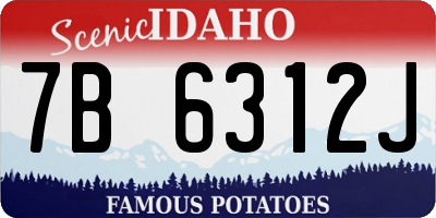 ID license plate 7B6312J