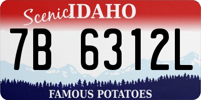 ID license plate 7B6312L