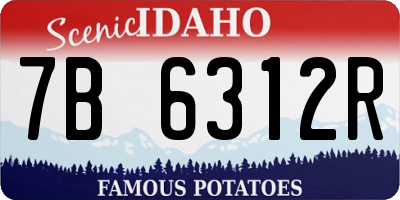 ID license plate 7B6312R