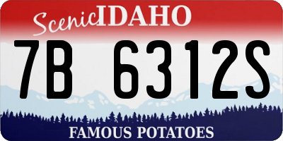 ID license plate 7B6312S