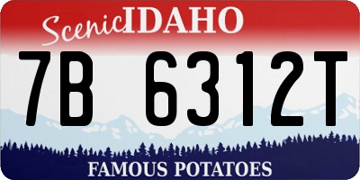 ID license plate 7B6312T