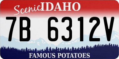 ID license plate 7B6312V
