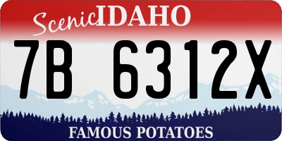ID license plate 7B6312X