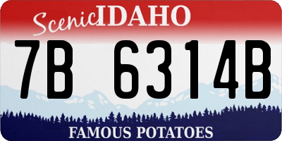 ID license plate 7B6314B