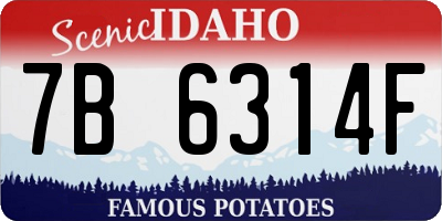 ID license plate 7B6314F