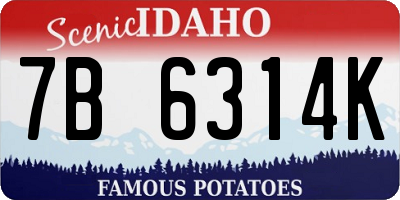 ID license plate 7B6314K