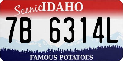 ID license plate 7B6314L