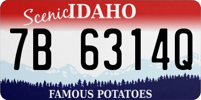 ID license plate 7B6314Q
