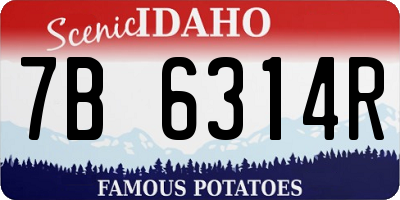 ID license plate 7B6314R